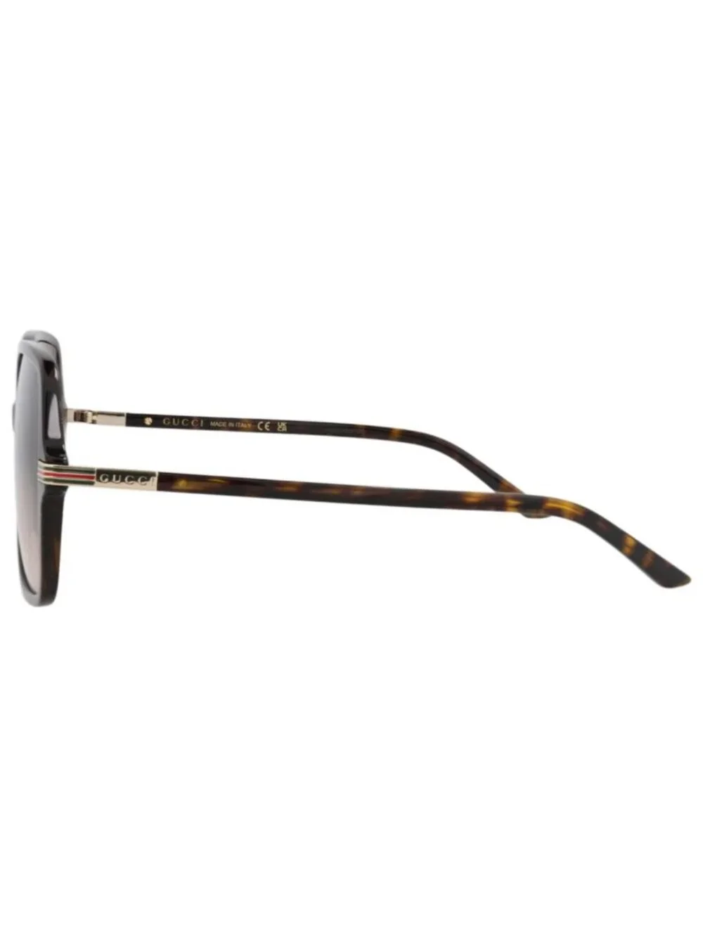 New Gucci Women's Sunglasses Square Rectangle Recycled Acetate Frame Havana